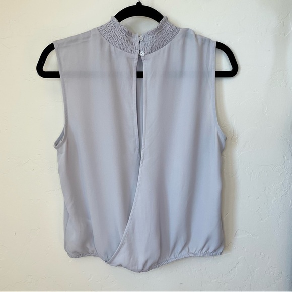 Express Light Gray Sheer Sleeveless Blouse - Picture 7 of 8